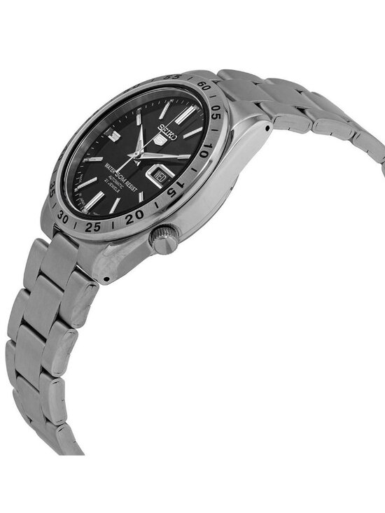 NWT Seiko Automatic Black Dial Stainless Steel Men\'s Watch